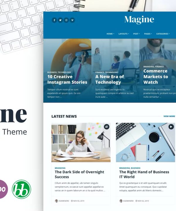 Magine - Business Blog WordPress Theme
